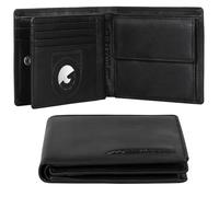 Marc Peter® Hanover Genuine Leather Wallet | Wallet for Men with RFID Protection | Large 10 Compartments | Leather Wallet, Black nappa with airtag compartment, MIT AIRTAG-FACH, Classic