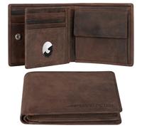 Marc Peter® Hanover Genuine Leather Wallet | Wallet for Men with RFID Protection | Large 10 Compartments | Leather Wallet, Vintage brown with airtag compartment, MIT AIRTAG-FACH, Classic