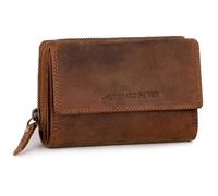 Marc Peter Rosie Women's Leather RFID Wallet Large Vintage Purse for Women Leather Wallet with Zip in Gift Box Genuine Leather, vintage tan, XL, Classic