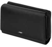 Marc Peter Sarah Women's Leather RFID Wallet, Large Purse for Women, Leather Wallet with Zip in Gift Box, Genuine Leather, Black Nappa, Sara, Classic