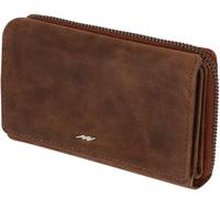 Marc Peter Sarah Women's Leather RFID Wallet, Large Purse for Women, Leather Wallet with Zip in Gift Box, Genuine Leather, Vintage Brown, Sara, Classic