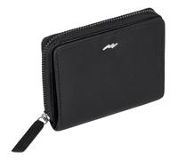 Marc Peter Vintage Lisa Small Leather Wallet with TUV Approved RFID Protection with Gift Box for Women, Black Nappa, Sara, Classic