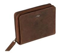 Marc Peter Vintage Lisa Small Leather Wallet with TUV Approved RFID Protection with Gift Box for Women, Vintage Brown, Sara, Classic