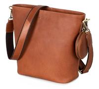 Marc Peter Vintage Lulia Shoulder Bag Medium Leather Crossbody Bag Handbag for Women, brown