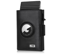 Marc Peter Washingon Leather Slim Wallet - Airtag Wallet with Coin Compartment | RFID Protection Small Mini Wallet Credit Card Holder, black, MINI MÜNZFACH MIT KARTENETUI, Classic