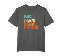Marc The Man The Myth The Legend First Name Marc T-Shirt, Men's Big and Tall, Asphalt Grey, 4X Tall