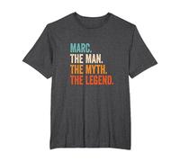 Marc The Man The Myth The Legend First Name Marc T-Shirt, Men's Big and Tall, Dark Heather Grey, 3X Tall