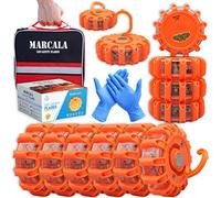 MARCALA Emergency Flares for Cars 12-Pack | Roadside Emergency Car Kit with Flares | Roadside Safety Discs | LED Safety Flare Emergency Lights | Complete Safety Disc Kit | Seen from a Mile Away