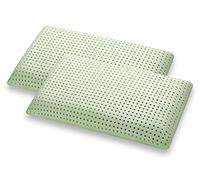 Marcapiuma Set of 2 Memory Foam Pillows Bio Green with Aloe Vera for Neck and Shoulder, Orthopedic Bio Memory Pillow with Washable 100% Cotton Cover Oeko-Tex Standard 100 42x72cm h. 12 Made in Italy