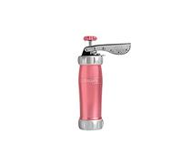 Marcato Cookie Press, Homemade Cookie Machine, Backing Accessory, Made in Italy, Anodized Aluminum, Adjustable Cookie Size, 20 Included Shape Discs. Color: Pink