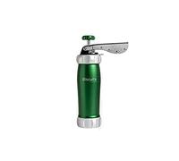 Marcato Cookie Press, Homemade Cookie Machine, Backing Accessory, Made in Italy, Anodized Aluminum, Adjustable Cookie Size, 20 Included Shape Discs. Color: Green