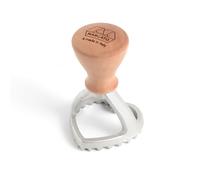 Marcato Heart-Shaped Ravioli Maker, Manual, Silver Aluminium & Wood, 50 mm, Cookie Cutter
