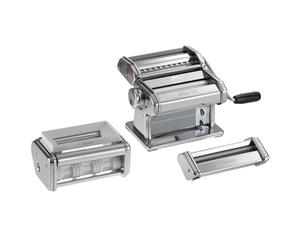 MARCATO Made in Italy PASTASET Pasta Machine Gift Set, Chrome Steel. Includes Atlas 150 Pasta Machine, Ravioli & Spaghetti Attachments.