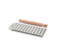 Marcato Ravioli Maker Press, Ravioli Machine, Homemade Ravioli Cutter, 25 mm Square Cut, Space for Abundant Filling, Wooden Rolling Pin Included, Made in Italy