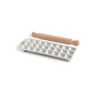 Marcato Ravioli Maker Press, Ravioli Machine, Homemade Ravioli Cutter, 35 mm Square Cut, Space for Abundant Filling, Wooden Rolling Pin Included, Made in Italy