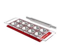 Marcato Ravioli Maker Press, Ravioli Machine, Homemade Ravioli Cutter, 50mm Square Cut, Aluminum Rolling Pin Included, Made in Italy. Model: Ravioli Tablet, Red