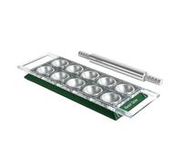 Marcato Ravioli Maker Press, Ravioli Machine, Homemade Ravioli Cutter, Square Cut 50mm, Aluminum Rolling Pin Included, Made in Italy. Model: Ravioli Tablet, Green