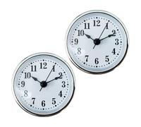 MARCBUSE 2Pcs Stylish 65MM Round Small Quartzs Clock Insert With Roman/Arabic Number And Gold Silver Trim For Home Decoration Clock Repair