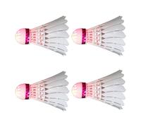 MARCBUSE 4Pcs Light Weight LED Training Shuttlecocks Soft Cork Head Luminously Windproof Badminton Ball for Indoor Outdoor Use LED Lighting Sport Badminton