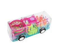MARCBUSE Educational Toy Car Clear Mechanical Gear Bus With Sound Effects Multidirectional Movement Sliding Car For Toddler Interaction Educational Vehicle For Children