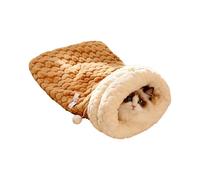 MARCBUSE Lagomorph Hair Puss Bed Winter Warm Cave Plan Indoor House Soft Fleece Shelter Comfortable Launderable Pet Mat L Warm Fleece Bed With Security Border