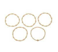 MARCBUSE Pack Of 5 Adjustable Metal Set Stackable Wrist Jewelry Versatile Handchain For Casual And Formal Event Handmade Alloy Adjustable Wristband