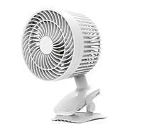 MARCBUSE Portable USB Table Fan Clip-on Type Rechargeable Cooling Desk Fan Rotation 3 Speeds Adjustable Clip-on Vintage Table Metal