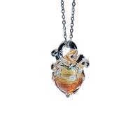 MARCBUSE Shimmering Crystal Heart Pendant Necklace Handcrafted Silver Chain Jewelry Neck Accessories For Special Occasions Handcrafted Glass Heart Necklace