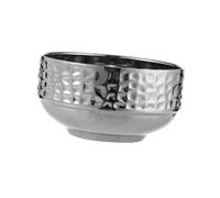 MARCBUSE Stainless Steel Bowl with Hammered Surfaces and Double Wall Insulation for Hot Food Dishwasher Safe Dining Essential Heatproof Bowl for Home and Outdoor