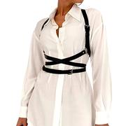 MARCBUSE Underbust Corset Top With Strap Punk Body Chain Belt Punk Harness Leather Harness Belt Leather For Women For Women