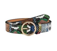 MARCBUSE Versatile Serpents Skin Print PU Waist Belt Adjustable Waistband For Women Men Design Green Snake