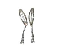 MARCBUSE Vintage Styles Alloy Hair Clip Oval Cutout Designs with Flowing Tassels Formal and Casual Wear Hair Jewelry Accessory Oval Hollow Out Tassels Clip