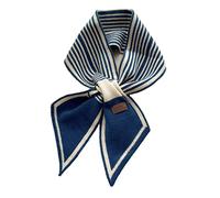 MARCBUSE Women Winter Faux Wool Knit For Bib Scarf Office Lady Striped Pointed Bow Neckerchief Windproof Loophole Neck Warm