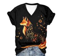 MARCBUSE Women's Casual Short Sleeve T Shirts 3D Graphics T-Shirt Summers Neck Loose Fit Tees Shirt Blouse