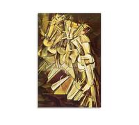 Marcel Duchamp Artistic Work (Nude Descending A Staircase, No. 2) Poster Printed Canvas Wall Art Paintings Contemporary Decor Artworks for Home 08x12inch(20x30cm)