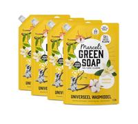 Marcel’s Green Soap - Universal Washing Liquid Refill Vanilla & Cotton - Laundry Detergent Refill - White and coloured laundry - Vegan - 92 washes - 1L (Pack of 4)