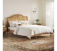 Marcella Rattan & Smoked Wood Bed Smoked Oak