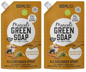 Marcel's Green Soap - All-Purpose Spray Refill Sandalwood & Cardamom - Cleaning Spray - Saves 76% of plastic - Eco friendly - Vegan - 99% Biodegradable - 500 ML (Pack of 2)