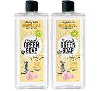 Marcel's Green Soap - Shower Gel Vanilla & Cherry Blossom - Microplastic-free formula - Vegan - 100% recycled plastic bottle - Refillable - 300 ml (Pack of 2)