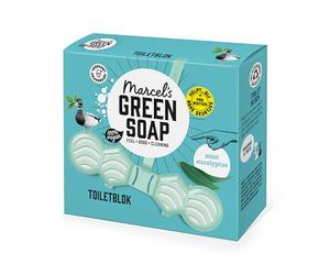 Marcel's Green Soap - Toilet Block Mint & Eucalyptus - Toilet Freshener - Microplastic-free formula - Vegan - 35g