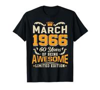 March 1966 Vintage 60 Years Awesome 60th Birthday Mar T-Shirt
