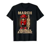 March 29th Birthday Men Women 1997 Awesome Teddy Bear T-Shirt