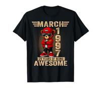 March 29th Birthday Men Women 1997 Awesome Teddy Bear T-Shirt