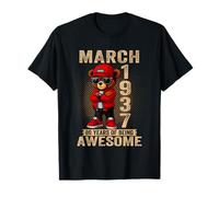 March 89th Birthday Men Women 1937 Awesome Teddy Bear T-Shirt