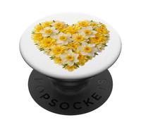March Birth Flower Daffodil Heart PopSockets Adhesive PopGrip
