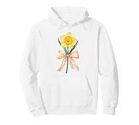 March Birth Flower Daffodil Watercolor Bloom Pullover Hoodie