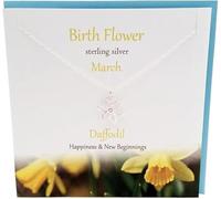 March Birth Flower Silver Daffodil Bracelet | Sterling Silver Adjustable Bracelet | Handmade Jewellery Gift Card | Happiness & New Beginnings | Blank Greeting Card with Envelope