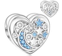 March Charm for Pandora Birthstone Charms Blue Heart Birthstone