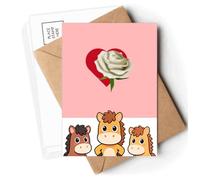 March Classic White Valentines Day Postcards Envelopes Cards Mailing Year Horse