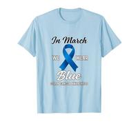 March Colon Cancer Awareness Wear Blue Rainbow Ribbon S T-Shirt